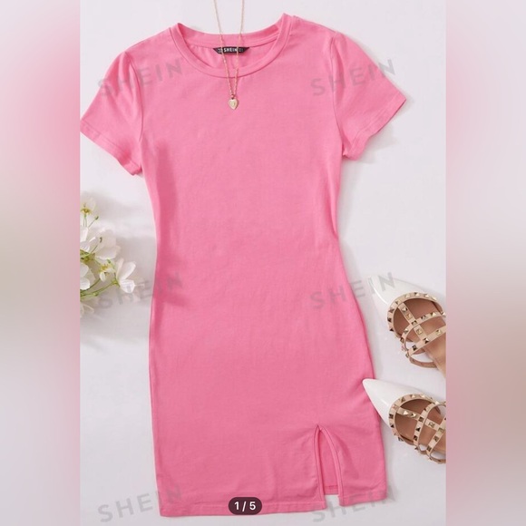 SHEIN Dresses & Skirts - Pink T-Shirt Dress XL